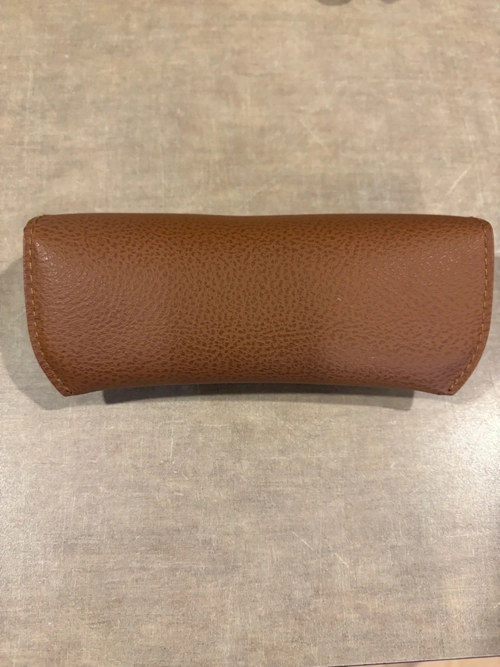 Ray-Ban Brown Leather Sunglasses Case with Snap Closure